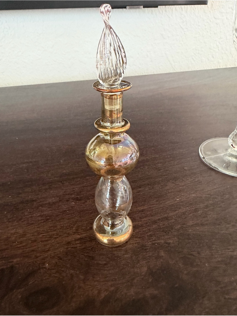 Elegant Egyptian perfumeGlass bottles and vintage trey